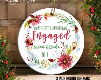 Engagement Christmas Ornament Just Engaged Ornament Mr and Mrs Ornament Custom Engagement Gift Bridal Shower Ornament First Christmas OCH119
