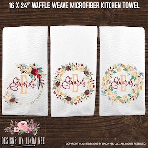 Personalized Kitchen Towel Custom Wedding Gift Housewarming Gift Dish Towel Bridal Shower Gift Anniversary Gift for Couple KTP14