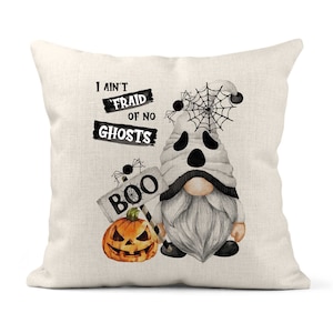 Halloween Pillow Cover, October 31 Halloween Decor, Living Room, Gnome Pillow Gift,  Seasonal Decor, Halloween Gift, Ghostbusters 7-HAL001