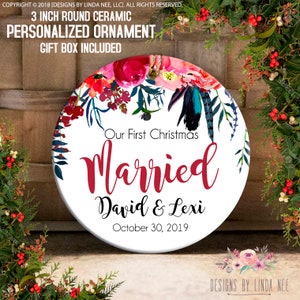 Il nostro primo Natale Natale ornamento nozze ornamento Mr e Mrs ornamento personalizzato ornamento di Natale sposato appena sposato 1 ° OCH172