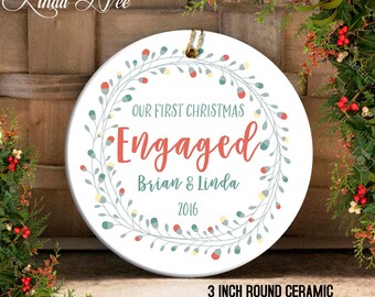 First Christmas Engaged Ornament Engagement Ornament Personalized Wedding Ornament Engagement Christmas Ornament 1st Engaged Christmas OCH37