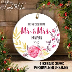 Our First Christmas as Mr & Mrs Christmas Ornament, Mr and Mrs Ornament, Personalized Wedding Gift Bridal Shower Ornament, Newleyweds OCH49