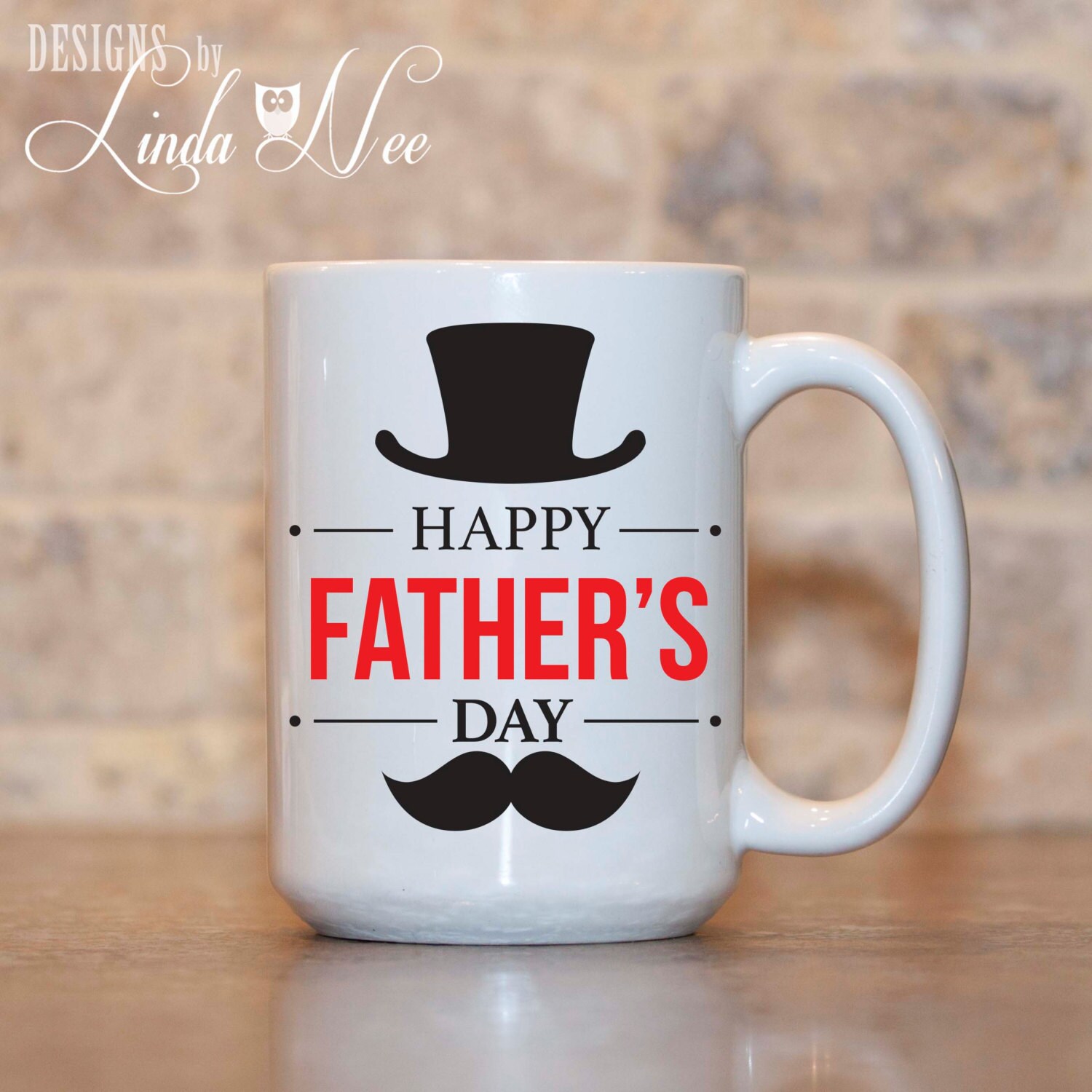 Happy Father's Day Mug Mustache Gift to Dad Father Day | Etsy