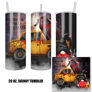 Halloween Cup, Gnome Vampire 20 Oz. Insulated Tumbler with Lid and Metal Straw, Cute Trick or Treat Gift, Creepy Art 7-HAL018