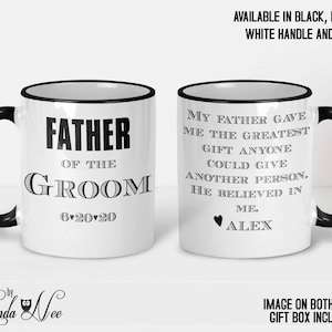 Father of the Groom Gift Wedding Gift for Dad Father of the Groom Mug Personalized Mug for Father of the Groom, Custom Wedding Mug MPH464