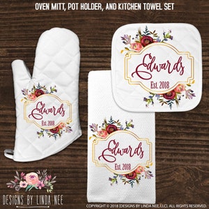 Personalized Harvest Wheat Theme Kitchen Dish Towels – The Photo Gift