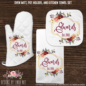 Personalized Kitchen Towel, Custom Wedding Gift, Housewarming Gift, Dish Towel, Towel, Bridal Shower Gift Anniversary Gift for Couple KTP11