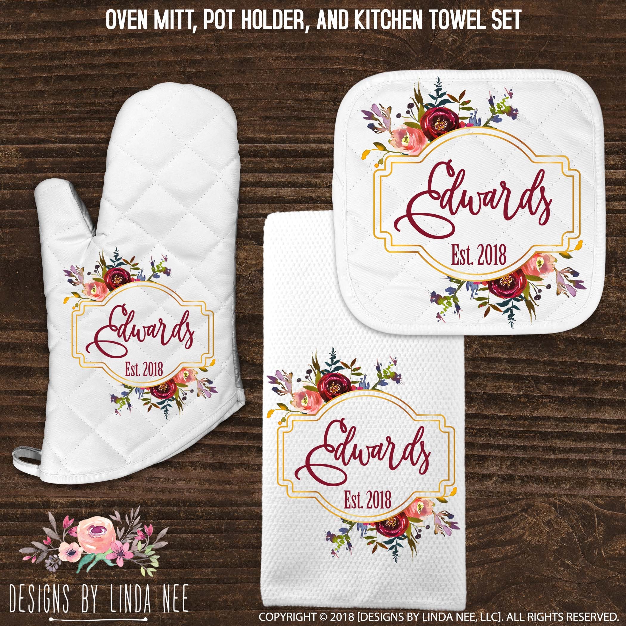 Customized Oven Mitt, Personalized Oven Mitt, Personalized Kitchen Gift,  Personalized Pot Holder, Mothers Day Gift, Printed Oven Mitts 