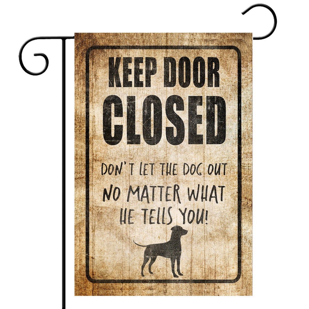 Insegna In Metallo Retrò Keep Gate Closed Dog - Cartello Umoristico In Alluminio Vintage 20x30 Cm Con Fori, Per Casa, Bar, Cucina, Giardino - Impermeabile E Anti Ruggine
