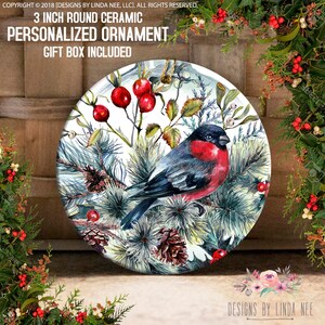 Christmas Ornament Bird with Holly Ornament Christmas Gift Idea Christmas Gift Swap Bird Ornament Christmas Decor Holiday Decor OCH192