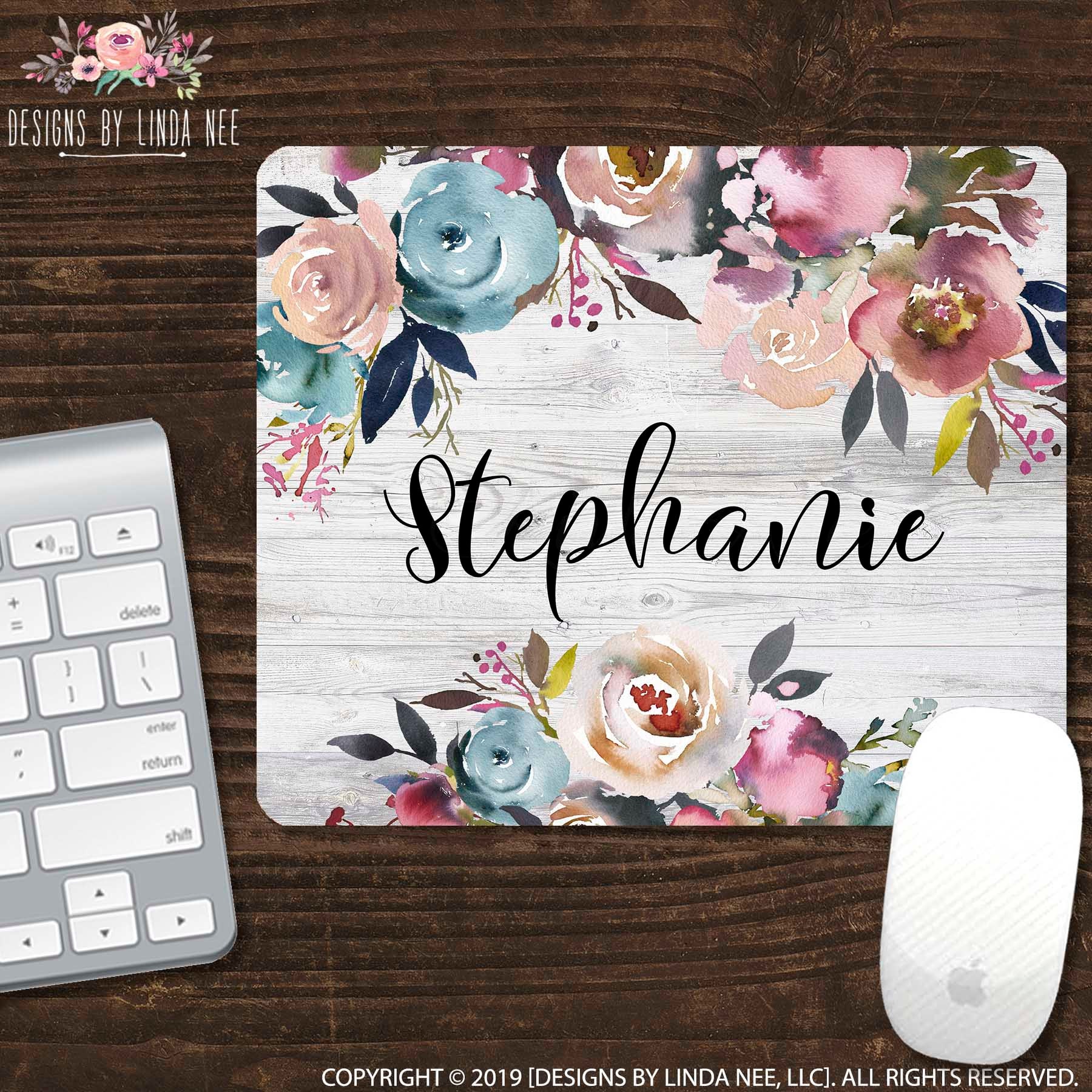 Custom Printed Home Office Decor Personalized Desk Accessory Gift Venetian Mousepad Monogrammed Mediterranean Pattern Mouse Pad