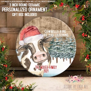 Personalized Family Ornament Cow Christmas Ornament Custom Cow Decor Farmhouse Christmas Cow Humor Cow Sayings Cow Decor OCH254