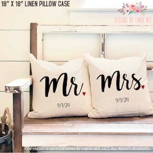 Prezenty dla par Pan Pillow Pan i Pani Pillow Prezent ślubny Spersonalizowana poduszka Prezent rocznicowy Niestandardowa poduszka Prezent na prysznic Dekoracja sypialni PCP137