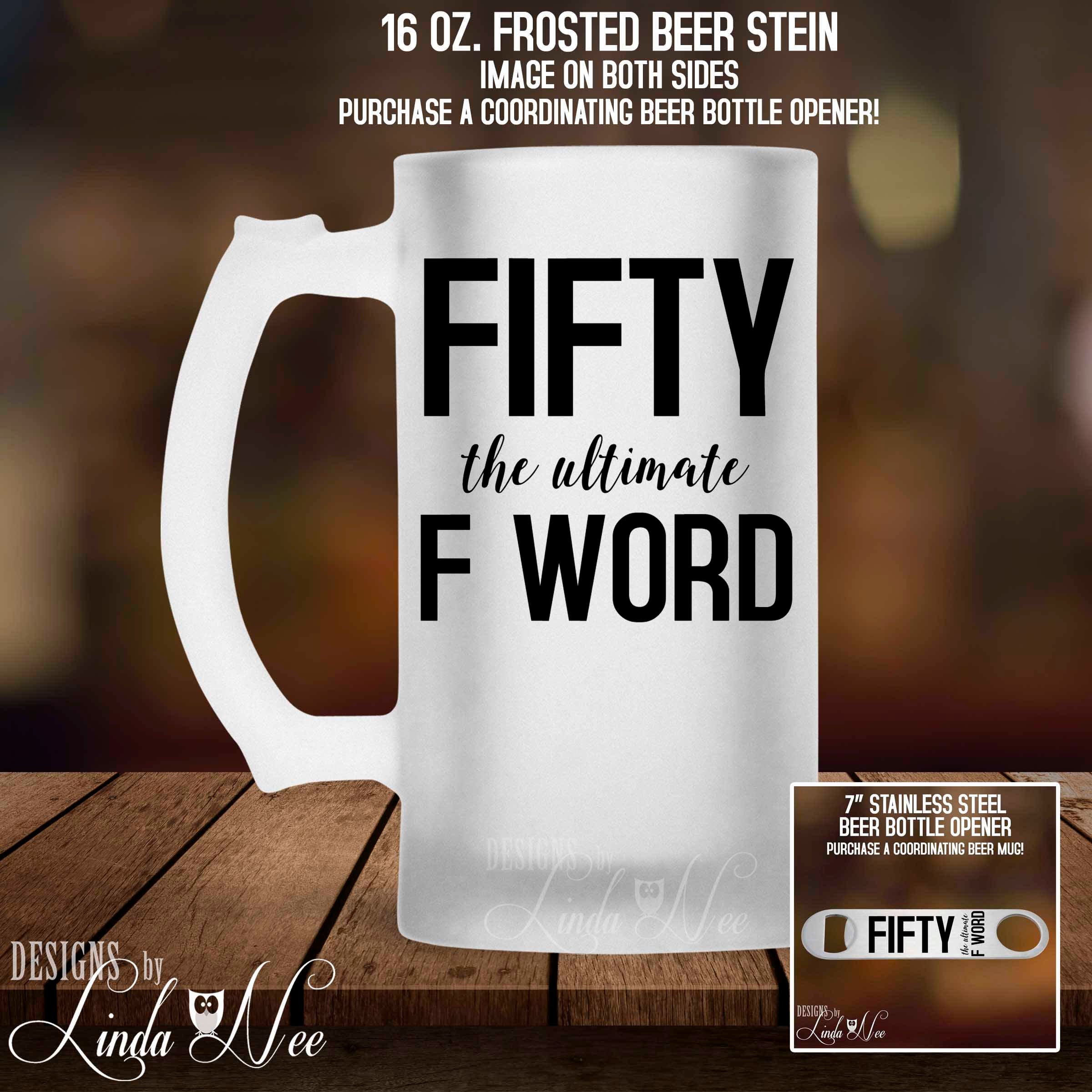 Funny 50th Birthday Beer Mug Fifty 50th Birthday Party Beer Etsy