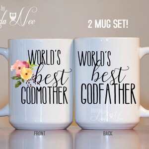 Godparent Mug Set Godparent Gifts Baptism Gift for Godparents Baptism Gifts Godparents Godfather Mug Godmother Mug Gift for Godparent MPH404 image 2