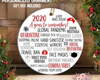 2020 Quarantine Ornament Commemorative Gift Pandemic Ornament  2020 A Year to Remember Christmas Pandemic Ornament 2020 Toilet Paper OCH310