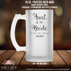 Caneca de cerveja tia da noiva, presente de tia da noiva, caneca de cerveja personalizada, presente de casamento para tia, copo de cerveja, presente para tia e tio MPH04