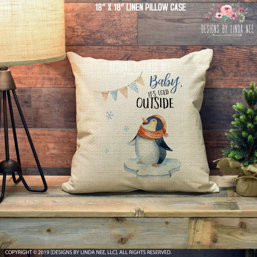 Baby it's cold outside pillow cover hotsell