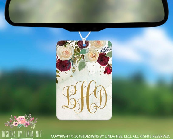 Buy Monogrammed Car Air Freshener Floral Car Air Freshner