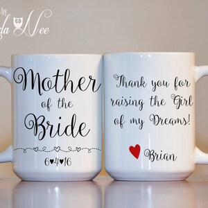 Mother of the Bride Gift, Mother of the Bride Mug, Mother of the Bride Keepsake, Wedding Gift, Personalized Message to Parent MOB Gift MPH84