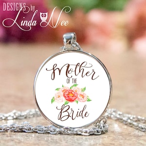 Mother of the Bride Gift, Mother of the Bride Pendant, Mother of the Bride Necklace, Gift for Mom, Wedding Gift for Mom Thank You Gift JPH55