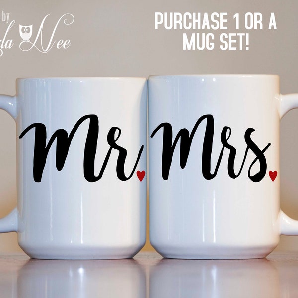 Mr. and Mrs. Mug, Mr and Mrs Coffee Mugs, Couples Mugs, Couples Mug Set, His and Hers Mug, Wedding Gift for Couple, Mr Mrs Cup, Tea MPH73