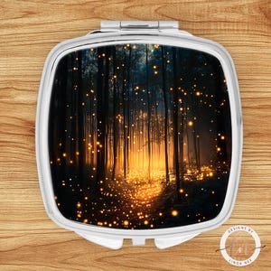 Fireflies Compact Mirror, Gothic Fantasy Art Purse Mirror, Hand Mirror, Makeup Mirror for Women, Goth Fashion Gifts for Her 6-GOT014