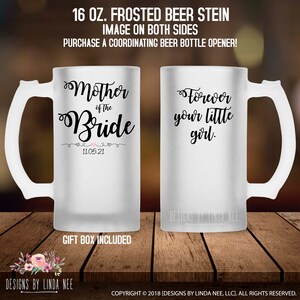 Personalized Mother of the Bride Beer Mug Mother of the Bride Gift Personalized Beer Mug Wedding Gift Beer Glass Mother in Law Gift MPH430