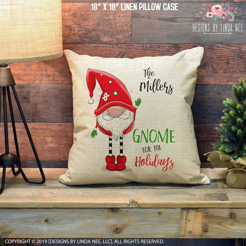 Gnome for the Holidays Pillow Gnome Pillow Cover Etsy