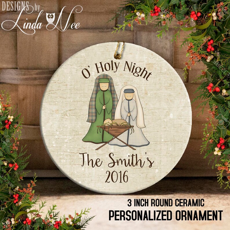 Personalized Christian Nativity Christmas Ornament O' Etsy