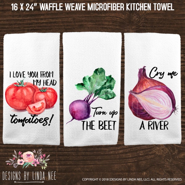 Funny Kitchen Towels Vegetable Decor Housewarming Gift Dish Towels Hand Towel Dish Cloth Cooking Supply Gift for Chef Hostess Gift KTP18