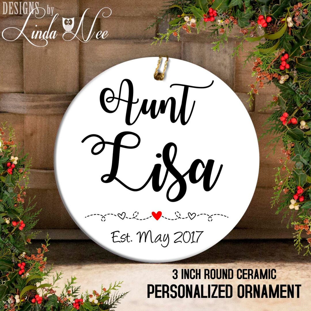Aunt Christmas Ornament, Personalized Ornament, Gift for Aunt, Gift for ...