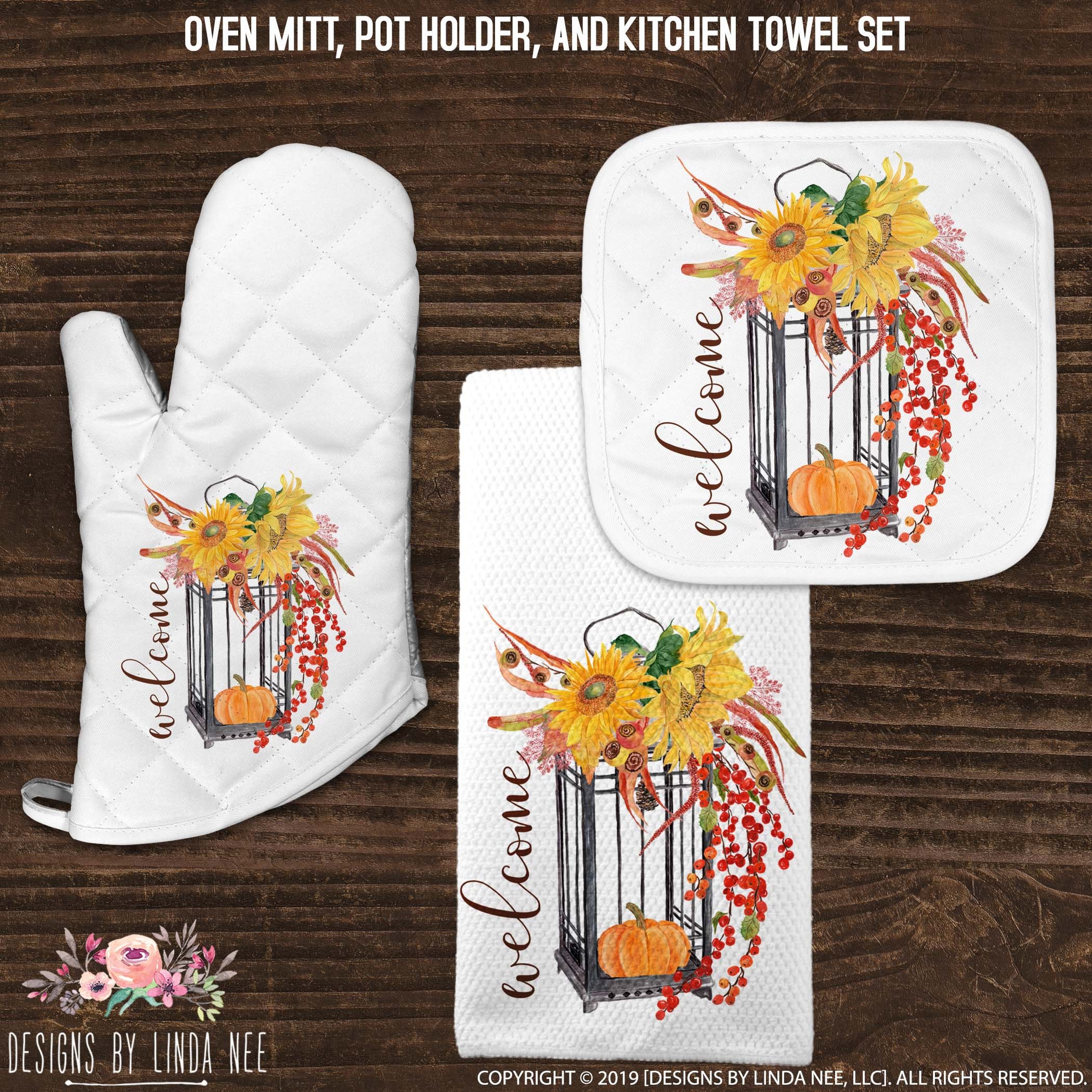 Fall Kitchen Towel Fall Towel Pumpkin Tea Towel Autumn Towel 