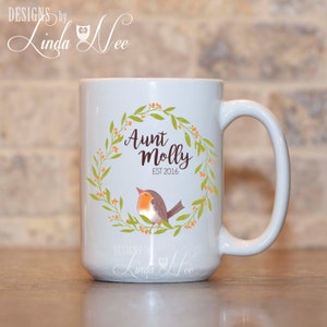 Baby Reveal Aunt Mug, Aunt Established Mug, Baby Reveal Mug, Pregnancy Announcement Mug, Aunt Est Gift for Sister, New Baby, New Aunt MPH199