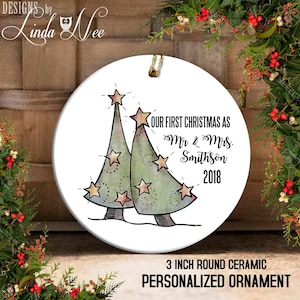 Our First Christmas as Mr & Mrs Christmas Ornament, Mr and Mrs Ornament, Personalized Wedding Gift Bridal Shower Ornament, Newlyweds OCH30