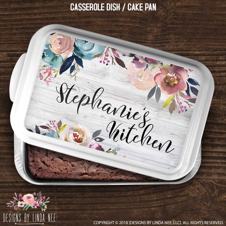 Cake Pan Personalized Casserole Dish Housewarming Gift Wedding image 1