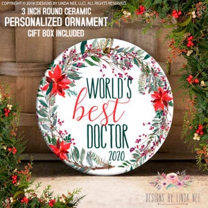 Miglior medico di Natale Ornamento personalizzato Medico Ornamento Regalo per Medico Regalo per Studente Medico Regalo Personalizzato Regalo OCH249