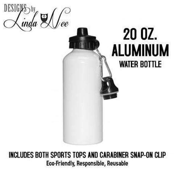 20oz Aluminum Sports Water Bottle Caribiner Clip Nurses Can't Fix Stupid  (Black) 