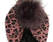 Baby girl Turban,heawrap, Fur pom, Cheetah Print ZARA