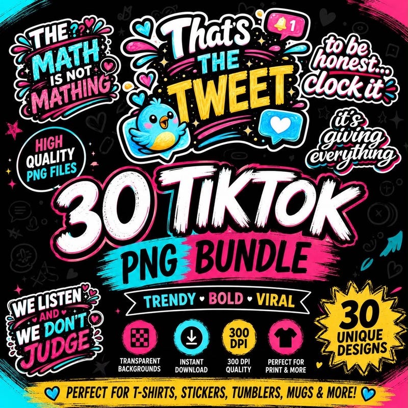 Tiktom Stickers Tiktok Viral Stickers - Etsy