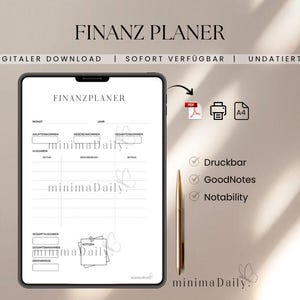 Budget Planner PDF | Digitaler Finanzplaner | Haushaltsbuch zum Ausdrucken | Ausgaben-Tracker | Printable Budget Planner