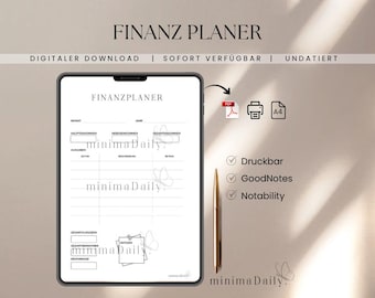 Pianificatore di budget in PDF | Pianificatore finanziario digitale | Bilancio familiare stampabile | Monitoraggio delle spese | Pianificatore di budget stampabile