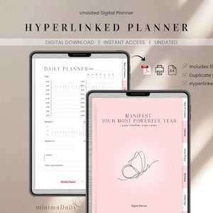 Digital Planner Bundle | Yearly Planner Printable | Goodnotes Planner PDF | Annual Planning Workbook | English