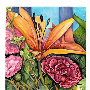 Tiger Lily Bouquet Art Print- DIGITAL DOWNLOAD