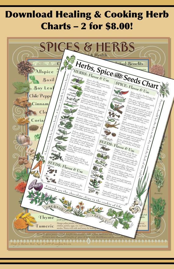 Healing Herbs And Spices Chart