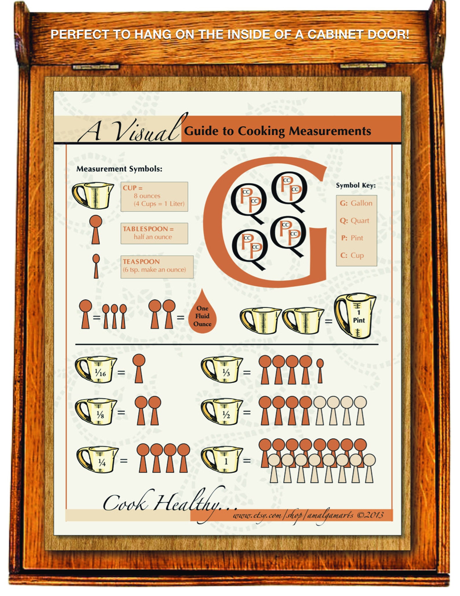 Kitchen Measuring Chart Digital Printout Etsy