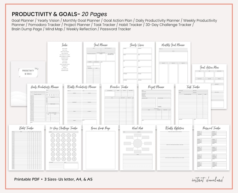 Bullet Journal Bundle 2026 2027 Printable Planner | Digital Planner PDF, Habit Tracker, Journal Pages, US Letter A4 A5

TAGS:
2027 Bullet Journal,
2027 Journal Pages,
2027 Agenda,
2027 Planner,
Digital Planner PDF,
Journal Template,
Journal Page,
Dotted Journal Page,
2027 journal bundle,
bullet journal kit,
mood trackers pages,
yearly tracker print,
Tetris trackers,
Finally keep every part of your life organized with one premium Bullet Journal Bundle for 2026 & 2027.