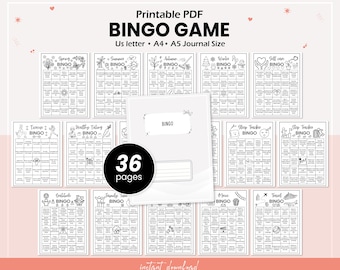 Bingo Game Bundle, PRINTABLE Bingo Cards, Seasonal Bingo, Spring Bingo, Summer Bingo,  Autumn Bingo, Winter Bingo,  PDF Digital download