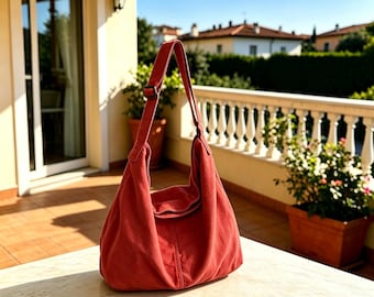 Minimalistische Slouchy Schulter Tote Geldbörse, Große Baumwoll Canvas Hobo Tasche, Reise Schultertasche, Übergroße Tote mit verstellbarem Riemen, Geschenk für Sie