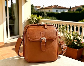 Anti-Diebstahl-Crossbody-Ledertasche für Frauen, Multi-Pocket-Große Kapazitäts-Schulter-Geldbeutel, verstellbarer Riemen, Retro-Stil Alltags-Geldbeutel Ihr Geschenk